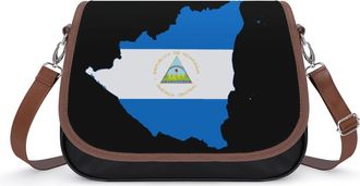 Generic Flag Map of Nicaragua Small Womens Crossbody Bags Shoulder Handbag with Adjustable Strap for Travel