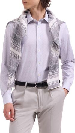 Bugatchi James OoohCotton Geo Floral Button-Up Shirt in Ivory at Nordstrom, Size Xx-Large