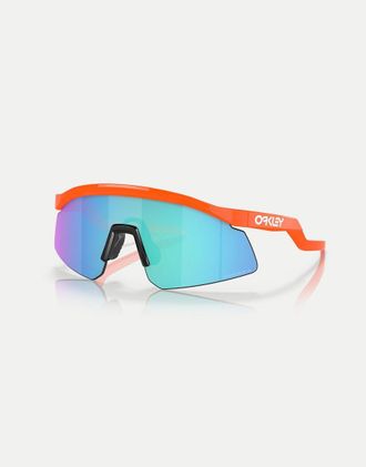 Oakley Hydra - Occhiali da sole a mascherina arancione fluo con lenti a specchio blu