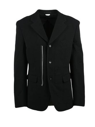 Comme Des Gar&ccedil;ons Black Unlined Flap Pockets Wool-Blend Jacket