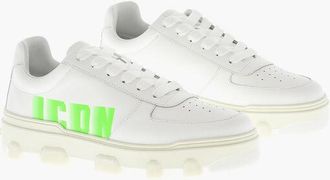 Dsquared2 Low-Top Sneakers BASKET Leather With Logo Print size 41