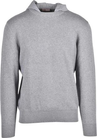 Herno Pullover Girocollo - Heren - Ronde hals truien - Grijs - M - Katoen - Truien & Vesten