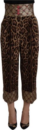 Dolce & Gabbana Cropped Broeken - Dames - Vrijetijds broeken - Bruin - XS - Broeken
