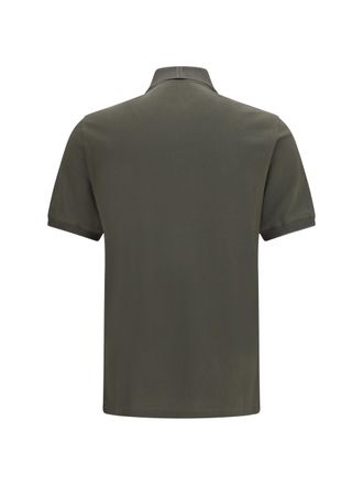 Brunello Cucinelli Mens Cotton Polo Army Washed+grigio Shirts T-shirts And Polos