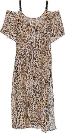 Moschino Kleedjes, Dames, Veelkleurig, S, Jurk met Koude Schouders
