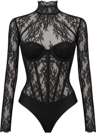 Actualee Body con corsetto in pizzo - - Tops - Donna - Nero - M