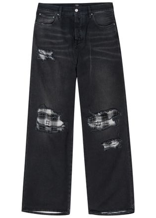 Amiri Funnel Repair Distressed Relaxed-leg Jeans - Black - 36 (W36 / XL)