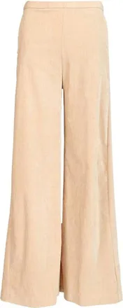 Forte_Forte High-rise Trousers in Double Velvet - female - Forte Forte - Wide Trousers - Beige - L - Trousers