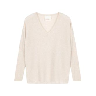 Absolut Cashmere V-neck Poncho Trui - Dames - Cashmere truien - Beige - S - Wol - Truien & Vesten