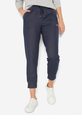 Bonprix Sweathose BONPRIX, Damen, Gr. 52/54 (XXL), N-Gr, dunkelblau, Sweatware, Obermaterial: 70% Baumwolle, 25% Polyester, 5% Elasthan, regular fit, Hosen Sw