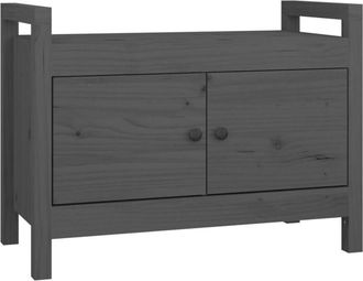 vidaXL Hall Bench Grey 80x40x60 cm Solid Wood Pine Vidaxl