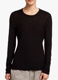 James Perse Fine Cotton Jersey Long-Sleeve T-Shirt - Black