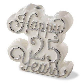Tag Happy 25 Years Cake Topper Candleholder Silver Earthenware Everyday at Nordstrom