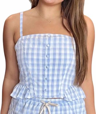 Sadie & Sage Womens Ruffle Smocked Top In Sky Blue