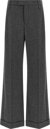 Brunello Cucinelli Gray Virgin Wool Casual Womens Pants