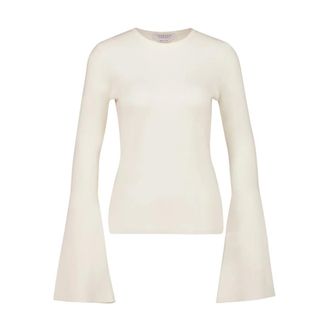 Gabriela Hearst Mason Long-Sleeve Crewneck Top - female - Gabriela Hearst - Round-neck Knitwear - White - L - Knitwear