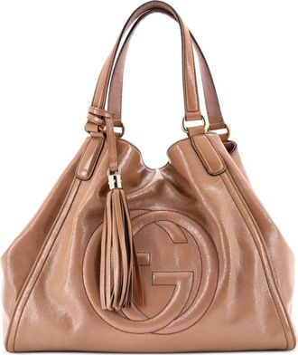 Gucci Borsa a spalla Soho media in pelle verniciata - Toni neutri