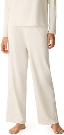 Eileen Fisher Organic Cotton Wide Leg Lounge Pants in Soft White at Nordstrom, Size X-Large