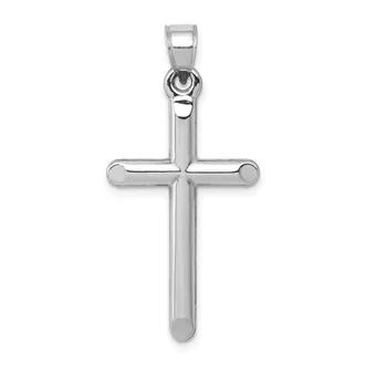 Diamond2Deal 14k White Gold Hollow Cross Pendant