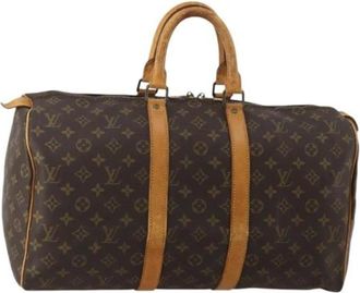 Louis Vuitton Pre-owned Boston Bag - Dames - Vintage Weekendtas - Bruin - ONE Size - Leer - Vintage