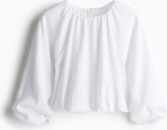 H&M Shirt mit Ballonärmeln - White