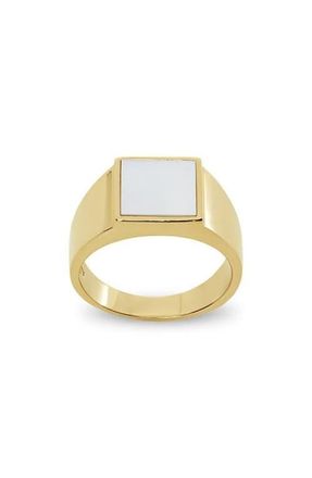 Argento Vivo Mother-of-Pearl Square Ring in Gold at Nordstrom, Size 8