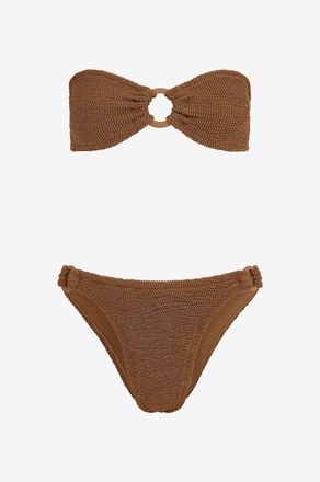 Hunza G Bandeau-Bikini aus Seersucker Gloria