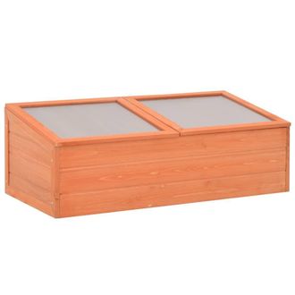 Berkfield Home Greenhouse Wood 100x50x34 cm in Brown | Size: 100 x 50 x 34 cm
