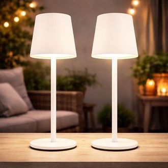 Globo Lighting Lampe De Table Led Akku Lampe De Table Cct Touch Int&eacute;rieur Ext&eacute;rieur Blanc Opale Lampe De Jardin Touchdimmer Usb, M&eacute;tal, 2w 50lm Blanc Chaud-froid, Dx