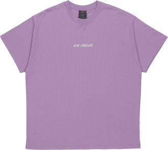 Nike Jordan Air Jordan Large Logo Sports Round Neck Short Sleeve Gray Purple DQ4960-574
