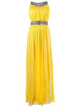 Cristiano Burani lace trimmed dress - women - Viscose/Polyamide/Silk/Viscose - 40 - Yellow