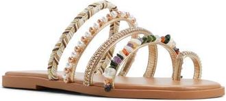 Aldo Lindya Toe Ring Slide Sandal in Gold at Nordstrom, Size 7