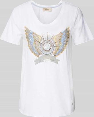 Mos Mosh T-Shirt mit Ziersteinbesatz Modell GETHI in Weiss, Größe XS