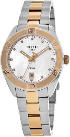 Tissot PR 100 Mother of Pearl Diamond Dial Two Tone Stainless Steel Womens Watch T101.910.22.116.00