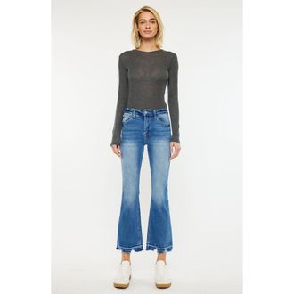 Kancan Volumina Essentials High Rise Crop Bootcut Jeans in Medium Wash at Nordstrom, Size 28