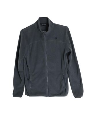 The North Face 100 Glacier fleecejack met volledige ritssluiting voor heren, gemaakt van grijs gerecycled polyester