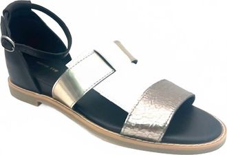 All Black Womens Belt Loop Sandals In Pewter