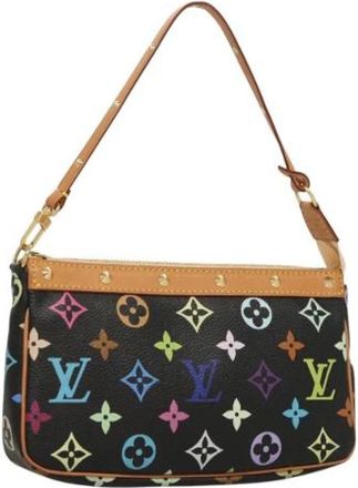 Louis Vuitton Tweedehands Canvas Louis Vuitton tassen - Dames - Vintage Handtas - Zwart - ONE Size - Leer - Vintage