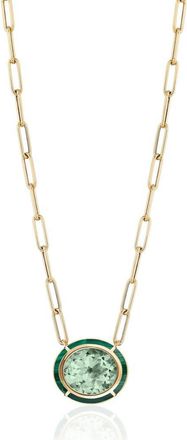 Goshwara Melange Blue Topaz Pendant Necklace in Prasiolite/Malachite at Nordstrom, Size 16