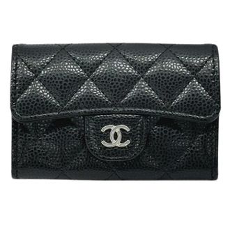Chanel Tweedehands leren portemonnees - Dames - Pre-owned - Zwart - Maat: ONE Size Leer