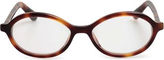 Jacquemus oval-frame glasses - women - Acetate - 52 - Brown