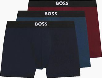 HUGO BOSS Mens BOSS 3P D.BECKHAM BOXER BRIEFS Blue/Navy/Red - Multi - Size: 36/32