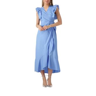 Object Object, Kleedjes, Dames, Blauw, XS, Chique wikkeljurk voor zonnige dagen