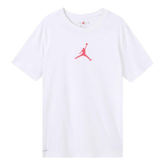 Nike Jordan Air Jordan Jumpman Logo Printing Pullover Round Neck Short Sleeve White BQ6741-101
