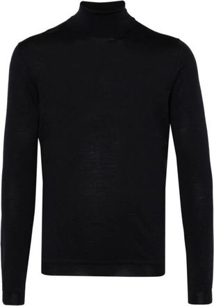 Goes Botanical Blauwe Merinowol Coltrui Trui - Heren - Coltruien - Blauw - 3XL - Wol - Truien & Vesten
