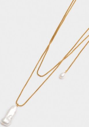 Katie Loxton Pearl Lustre Lariat Necklace in Pearl And Gold Coated at Nordstrom, Size 32