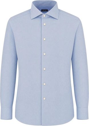 Ermenegildo Zegna Formele Overhemden - Heren - Zakelijke Overhemden - Blauw - 3XL - Katoen - Overhemden
