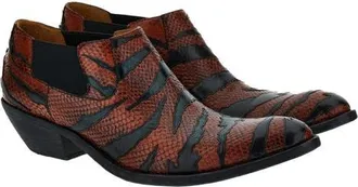 Versace Tiger Python Embossed Texan Boot in Rust at Nordstrom, Size 10Us