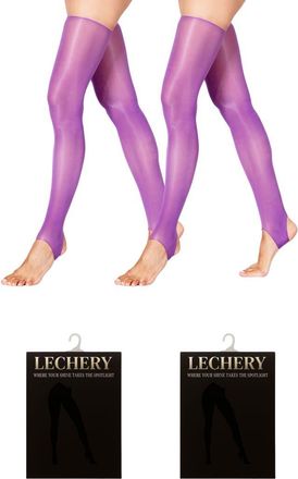 Lechery 2 Pairs of Glossy Stirrup Thigh Highs in Purple at Nordstrom, Size Small
