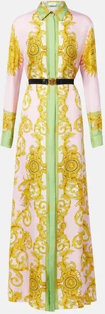 Versace Printed silk twill shirt dress